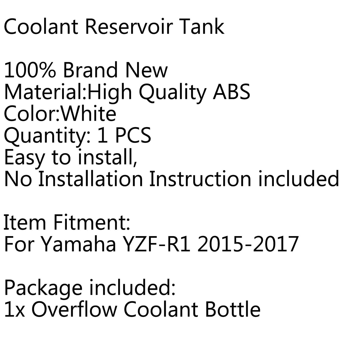 Coolant Radiator Overflow Tank Coolant Reserve Bottle For Yamaha YZF-R1 15-17