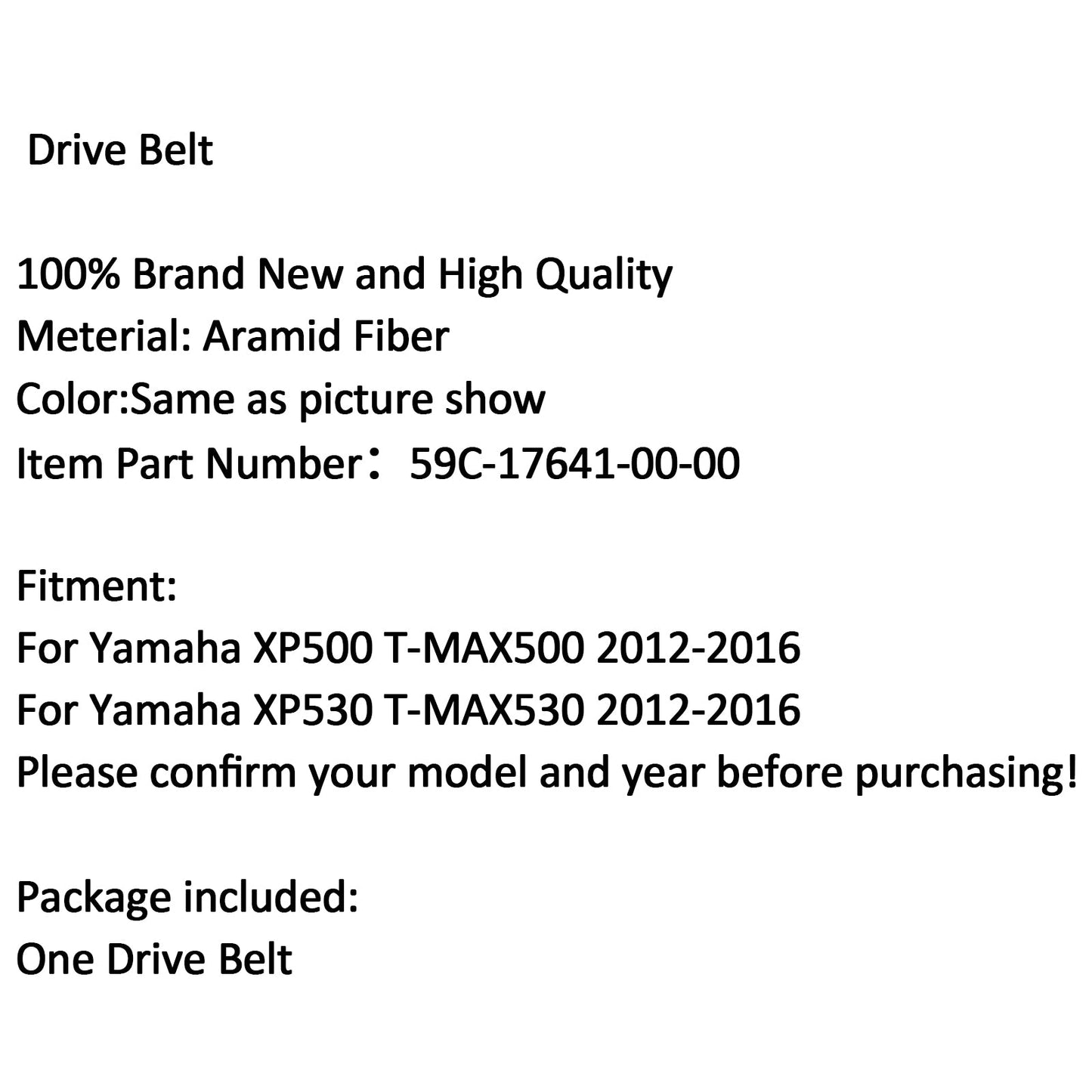 Premium Drive Belt For Yamaha XP500 T-MAX 500 XP530 T-MAX 530 2012-2016