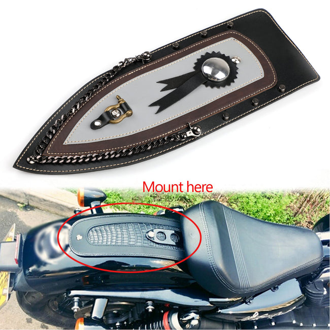 Tie Leather Plain Rear Fender Bib For 04-16 Harley Sportster Xl883 Solo Seat