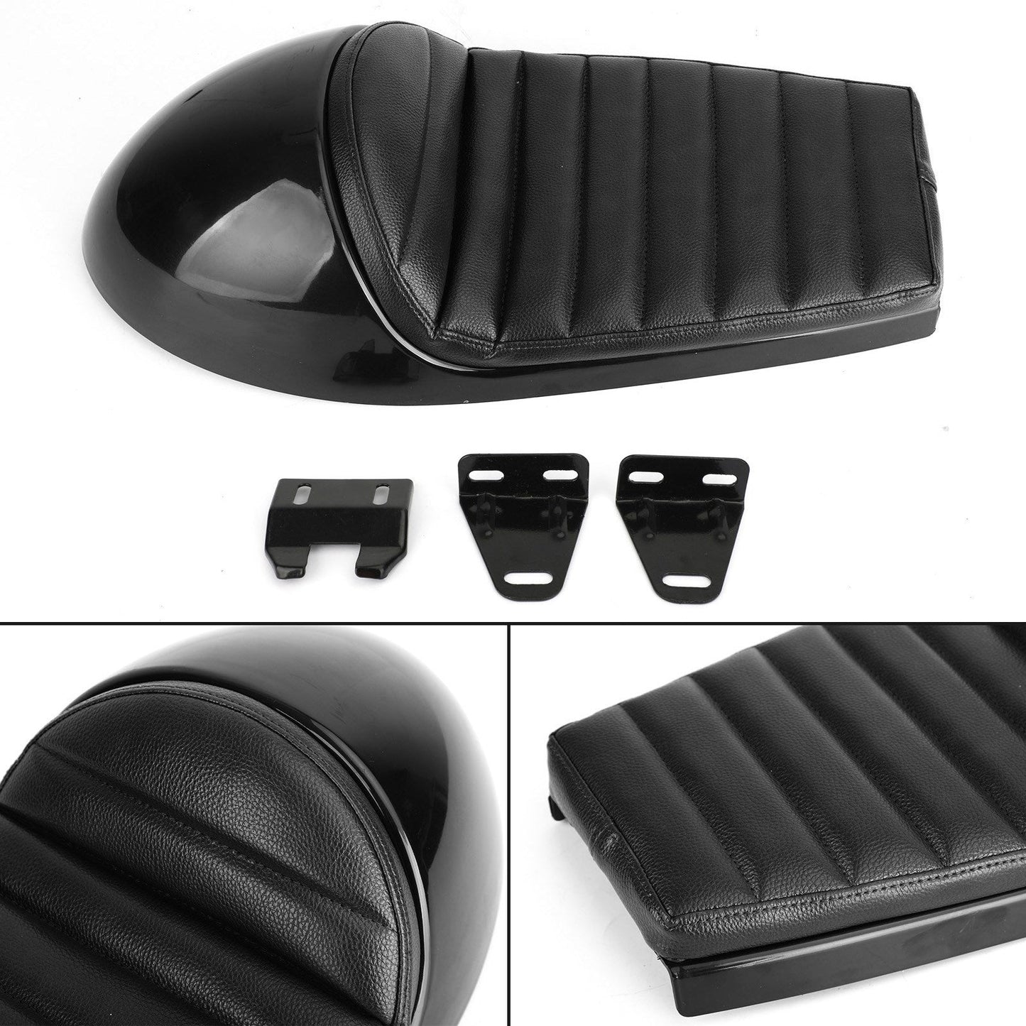 Universal Cafe Racer Seat Black Retro Vintage Cushion Scrambler Saddle Bench