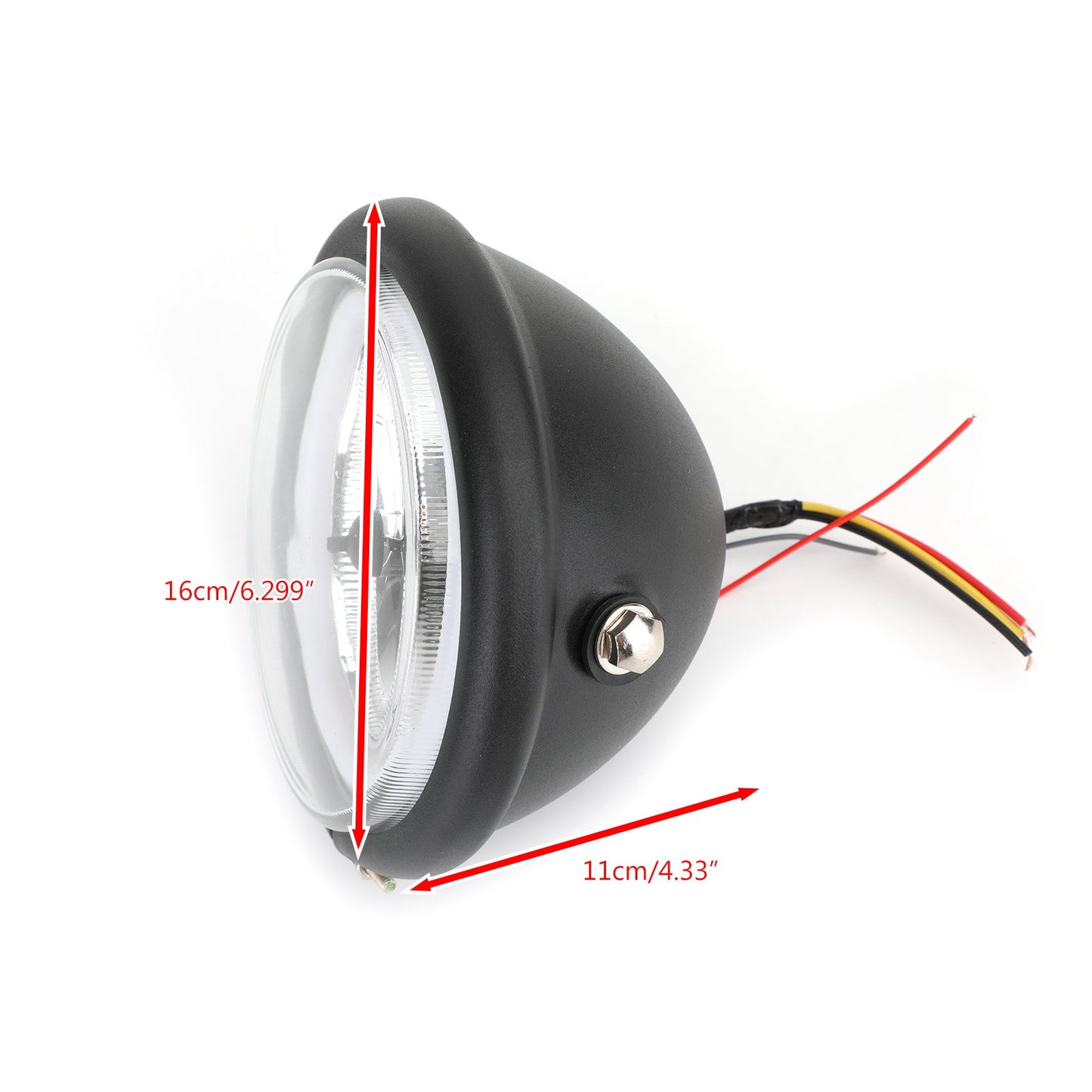 6.3 Round Halogen Headlight Retro For Cafe Racer Bobber Custom Chopper Generic
