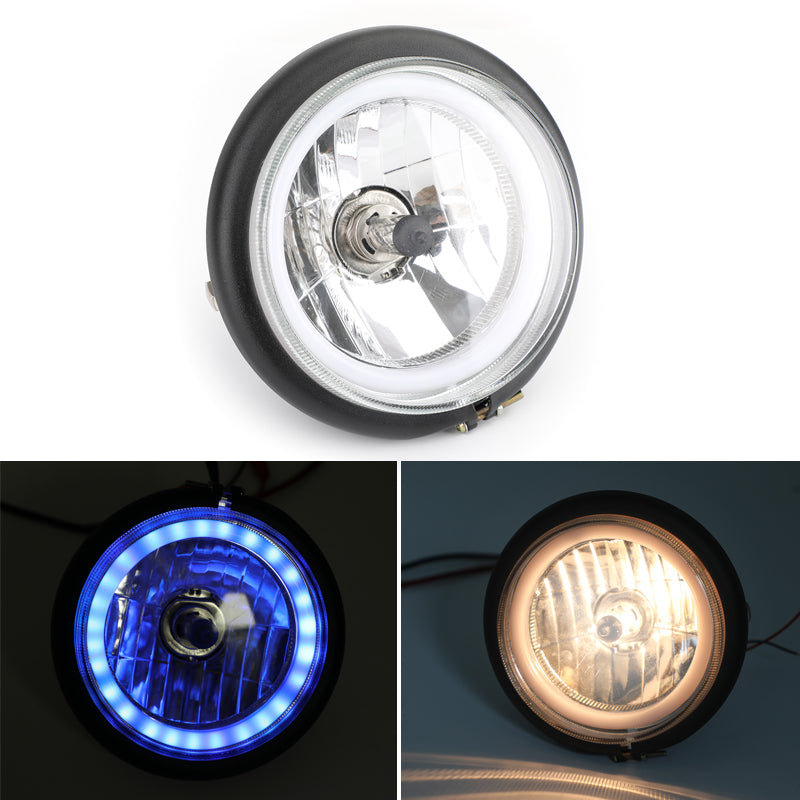 6.3 Round Halogen Headlight Retro For Cafe Racer Bobber Custom Chopper Generic