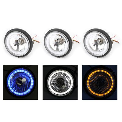 6.3 Round Halogen Headlight Retro For Cafe Racer Bobber Custom Chopper