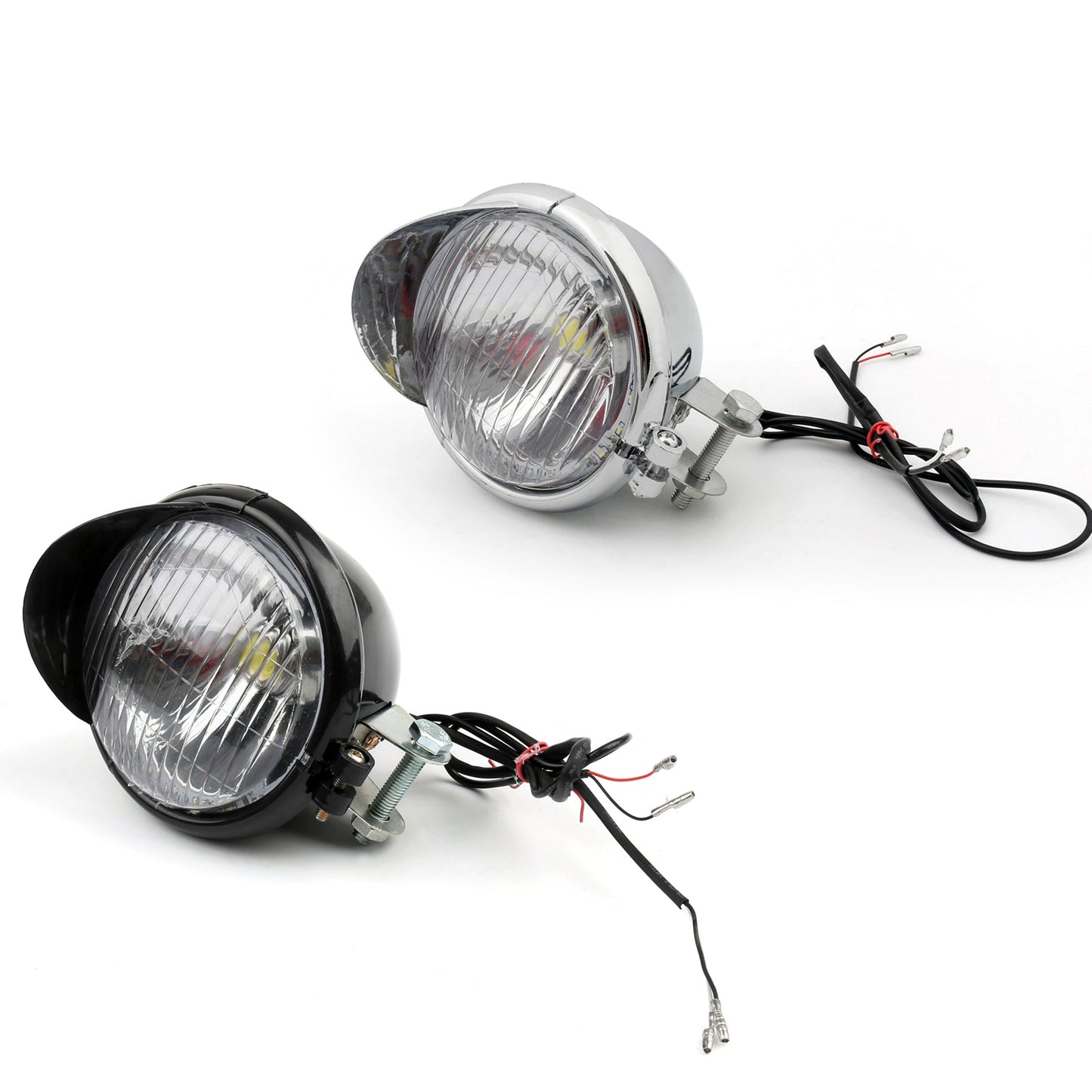 Motorcycle LED Angel Eye Headlight Fog Light For Harley Dyna Glide