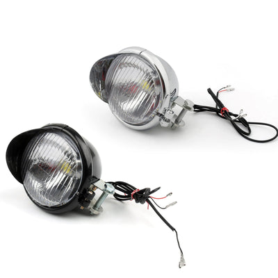 Motorcycle LED Angel Eye Headlight Fog Light For Harley Dyna Glide