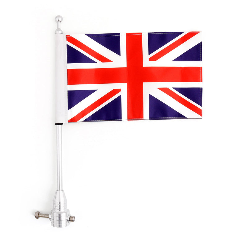 Motorcycle Rear Flag Pole &Stripes UK Flag Mount For Road King Sportster 883
