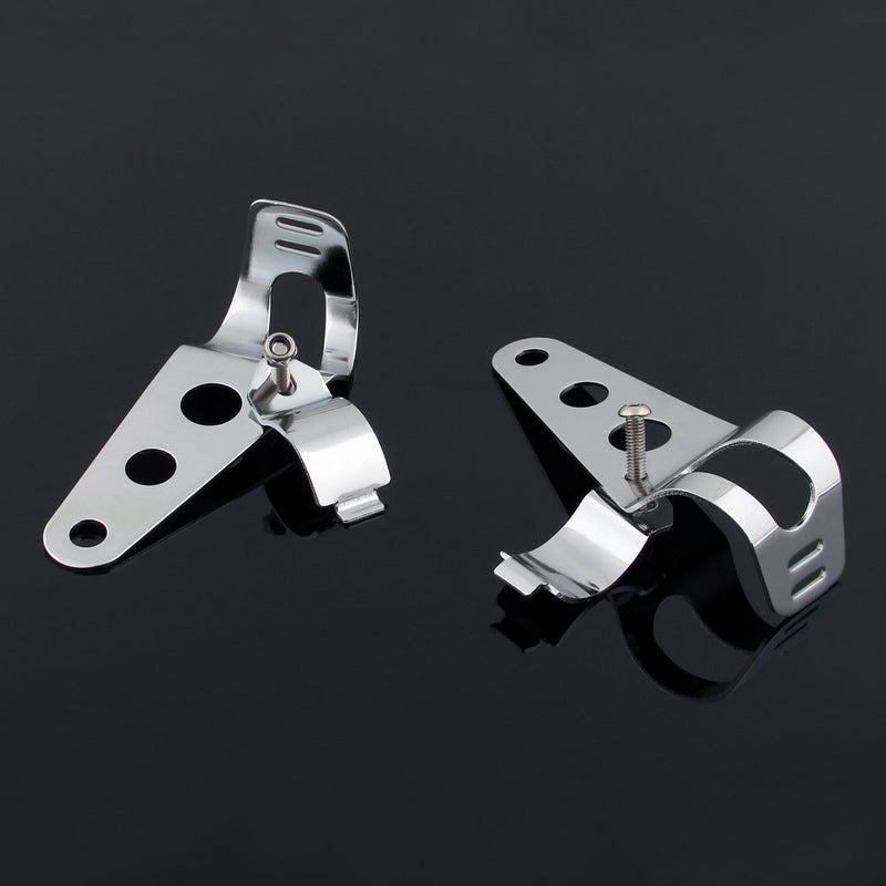 Universal Headlight Bracket Side Mount Fork Tube Honda Suzuki Yamaha Superbike C