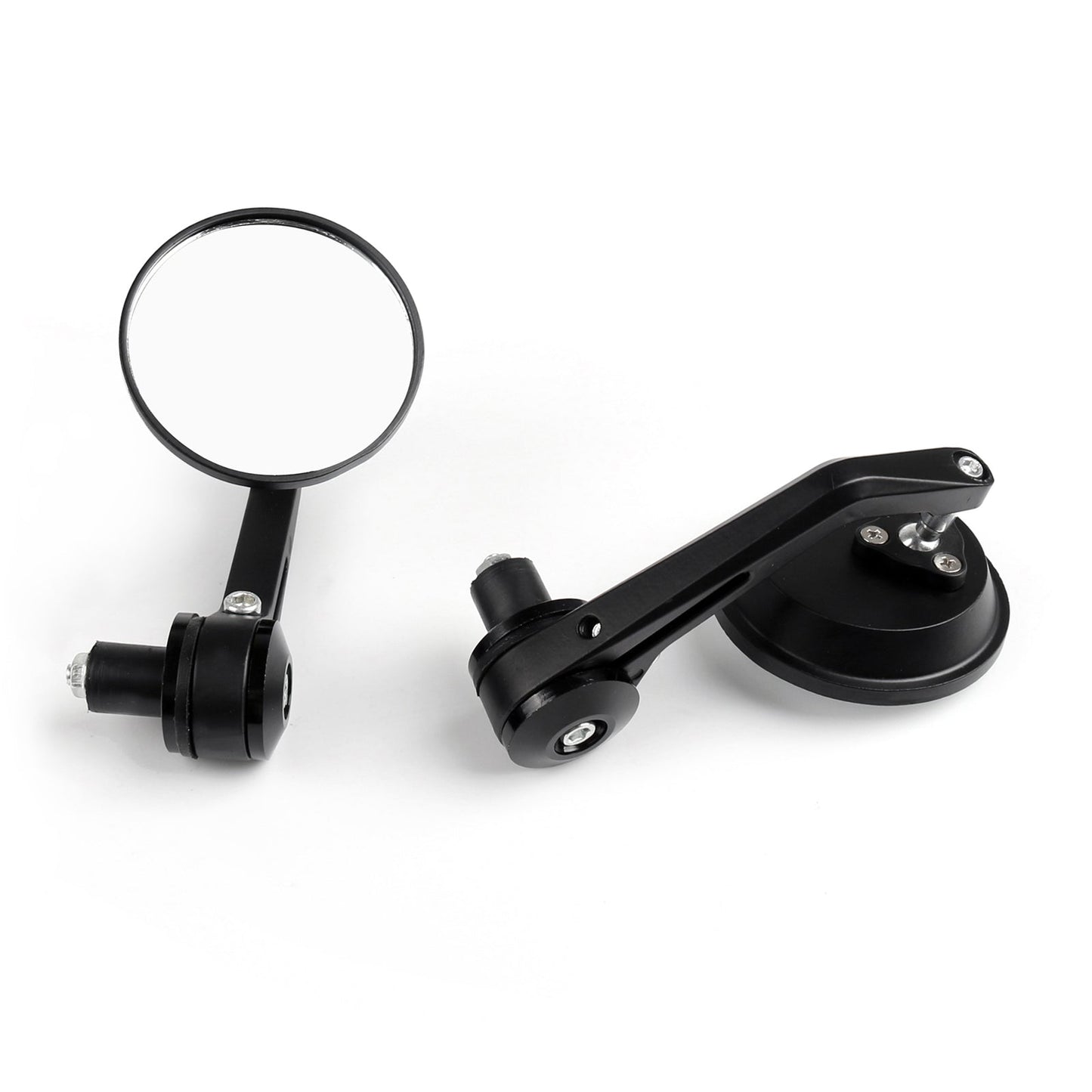 1Pair CNC Motorcycle 3" Round Side Mirror 7/8" Handlebar End For Cafe Racer