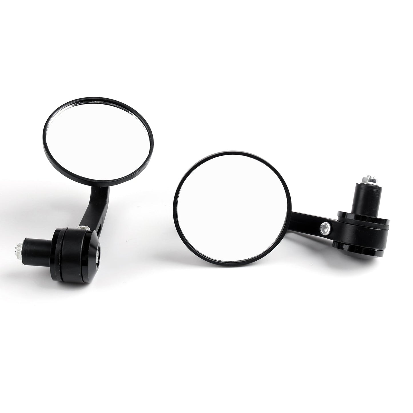 1Pair CNC Motorcycle 3" Round Side Mirror 7/8" Handlebar End For Cafe Racer