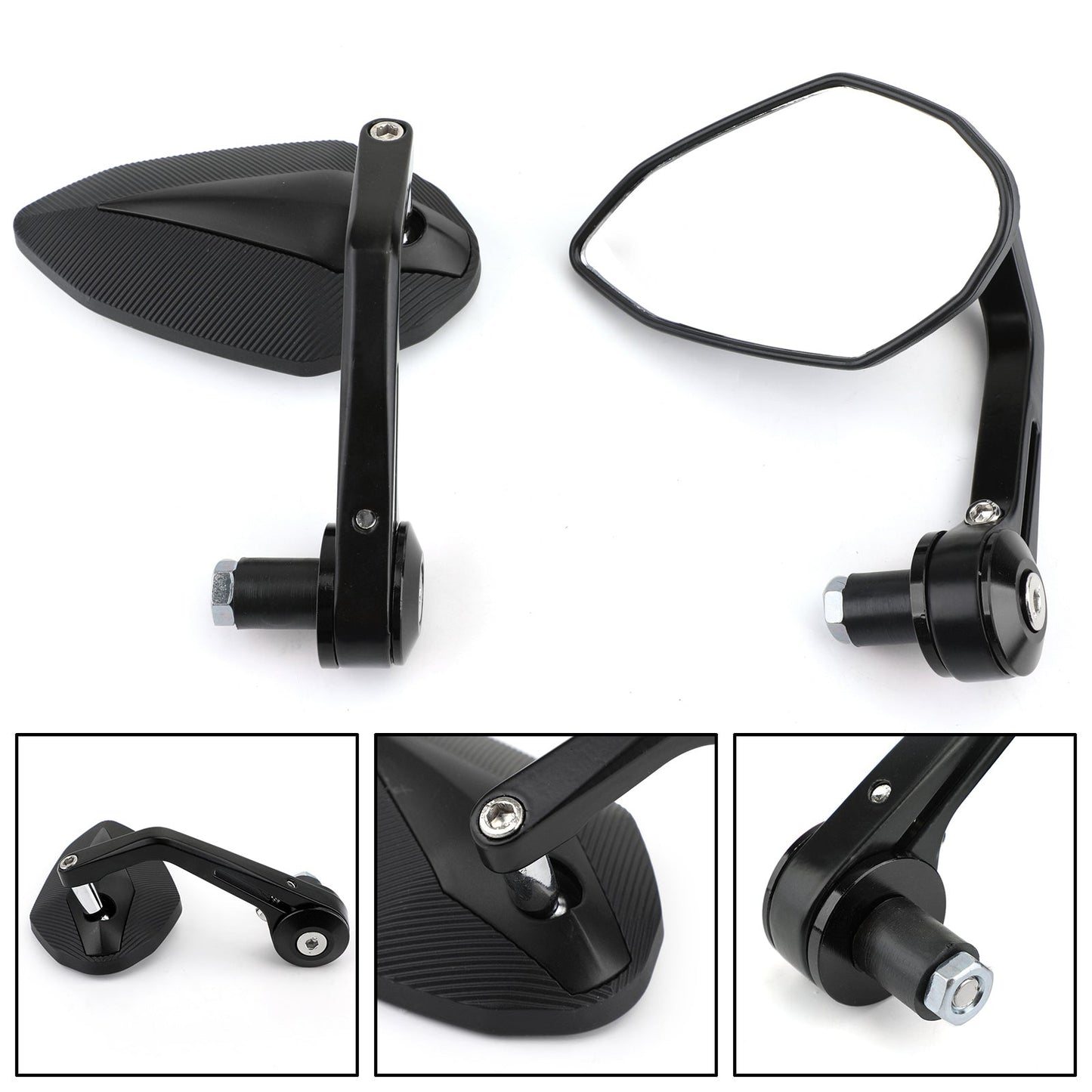 7/8" CNC Motorcycle Handle Bar End Rearview Side Mirrors For Bobber Cafe Racer Generic