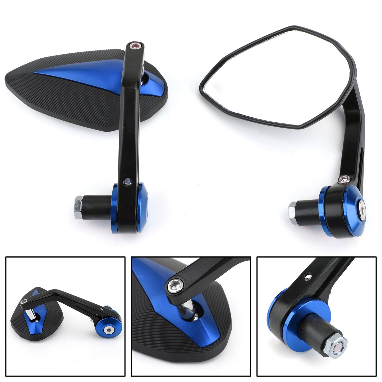 7/8" CNC Motorcycle Handle Bar End Rearview Side Mirrors For Bobber Cafe Racer Generic