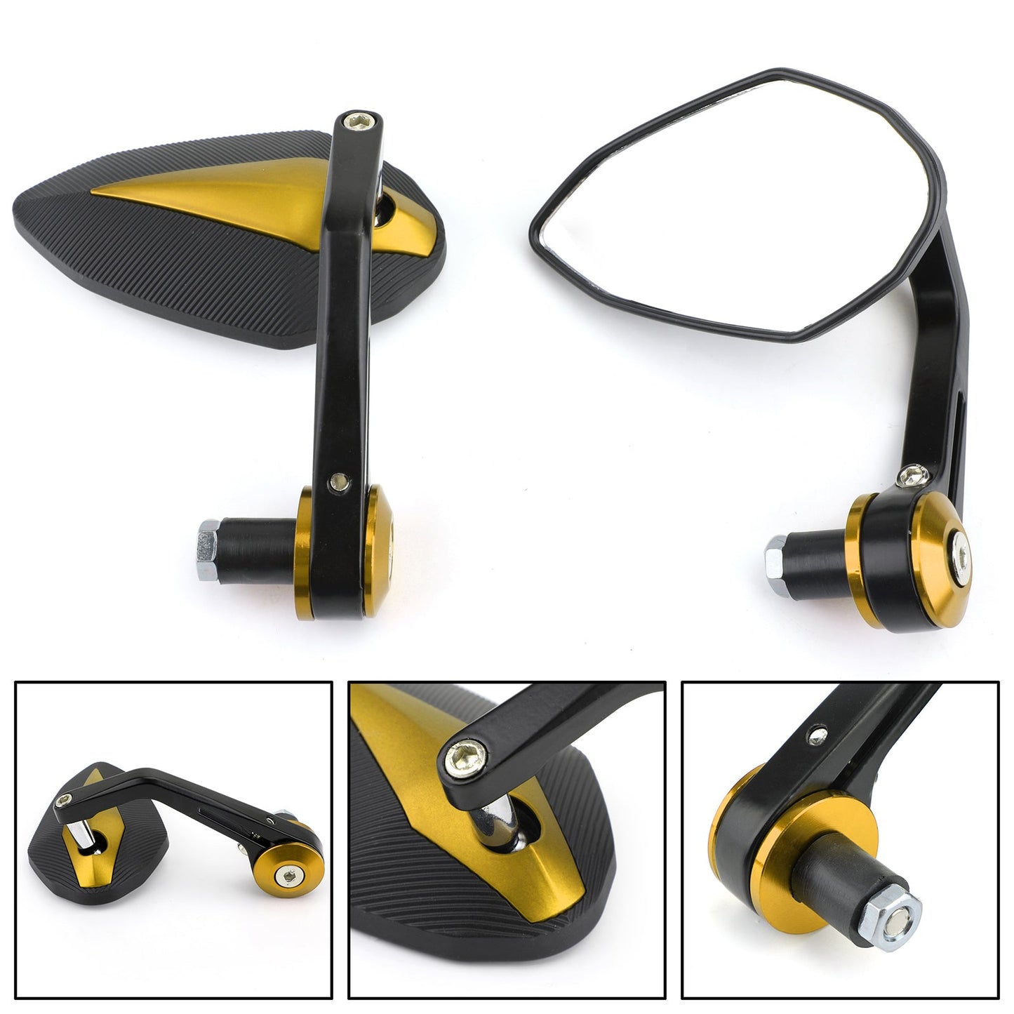 7/8" CNC Motorcycle Handle Bar End Rearview Side Mirrors For Bobber Cafe Racer Generic