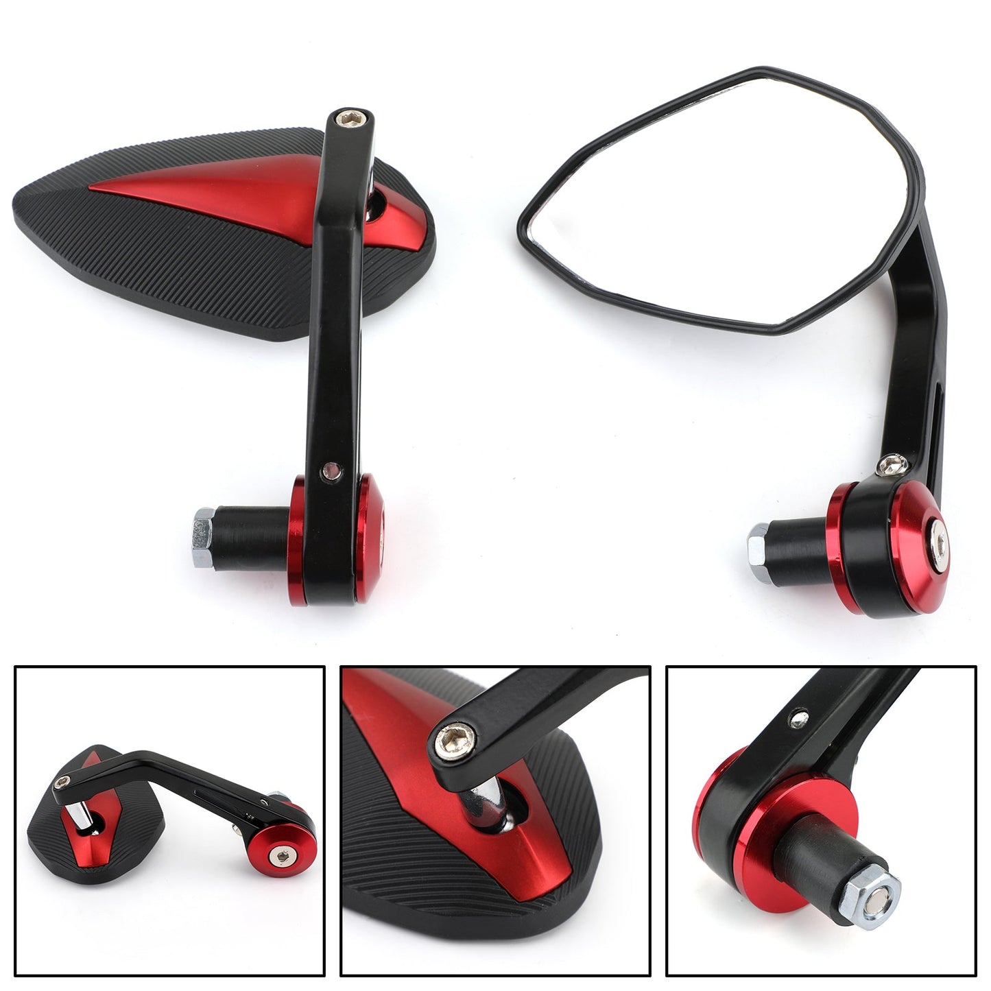 7/8" CNC Motorcycle Handle Bar End Rearview Side Mirrors For Bobber Cafe Racer Generic