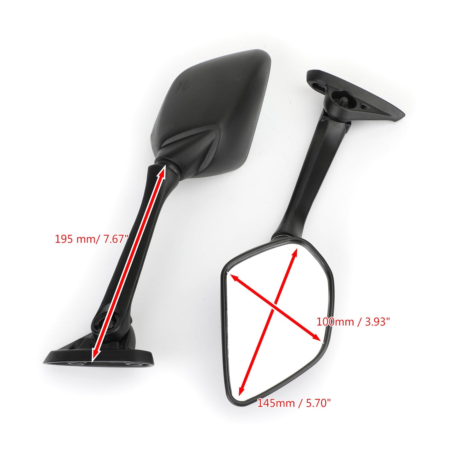 Rear View Mirrors Pair For Yamaha YZF R3 YZF R25 15-19 1WD-F6280-10 1WD-F6290-10
