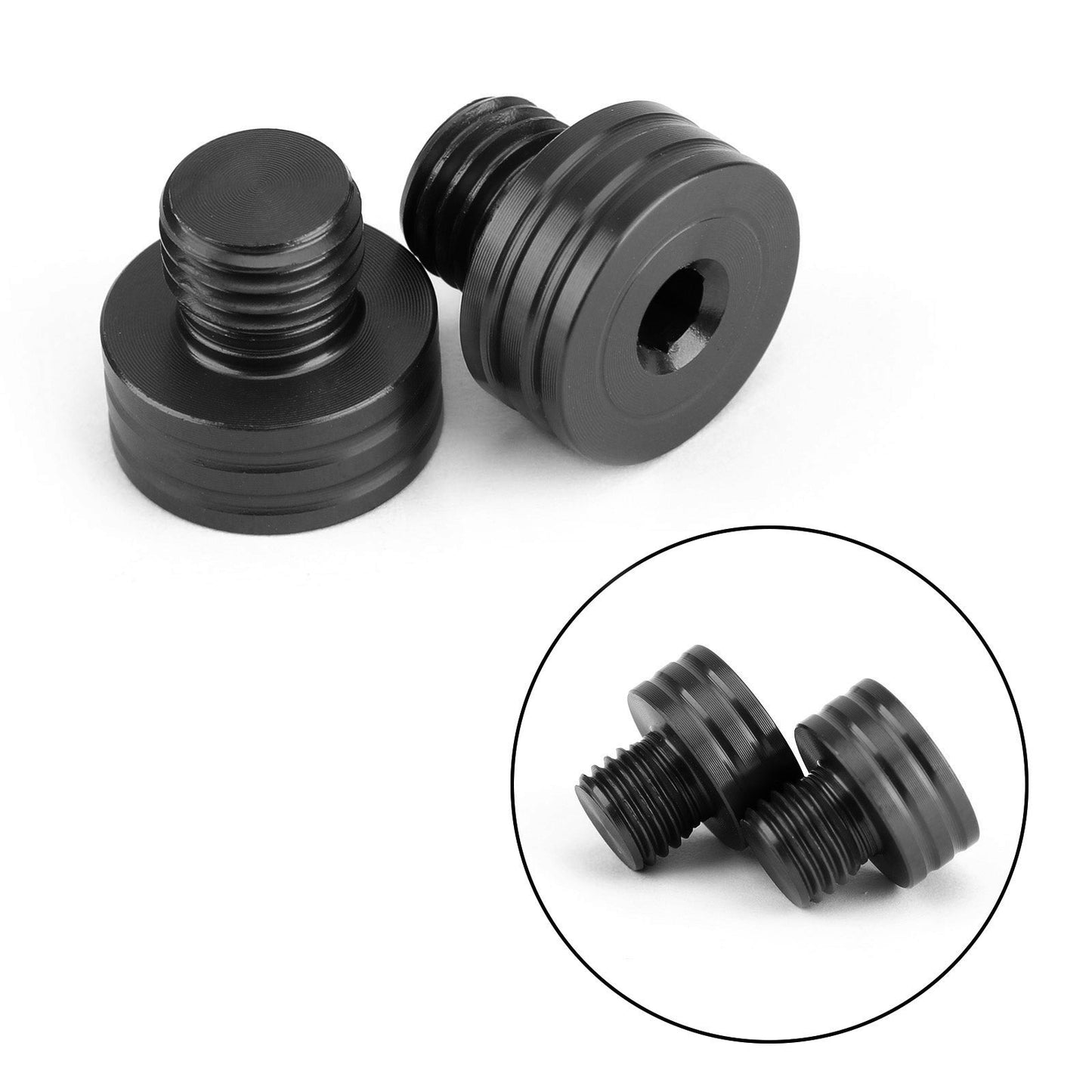 M10x1.25mm Mirror Hole Plugs Screws for Suzuki GSR400 DL650 SV650 GSX-S750 Black