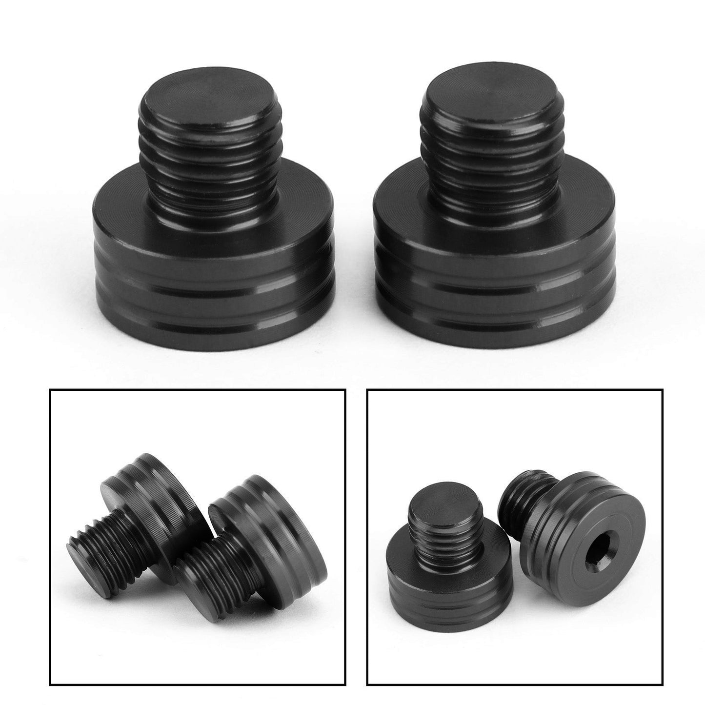 M10x1.25mm Mirror Hole Plugs Screws for Suzuki GSR400 DL650 SV650 GSX-S750 Black