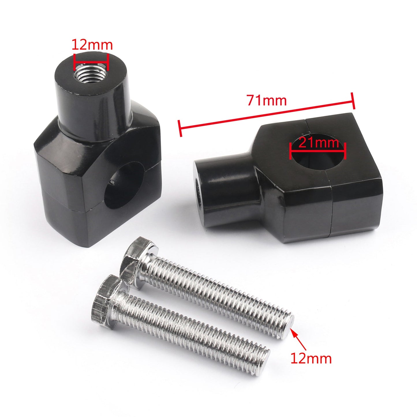 7/8″22mm Motor Aluminium Handle Bar Mount Risers Clamp For ATV Quad Dirt Black