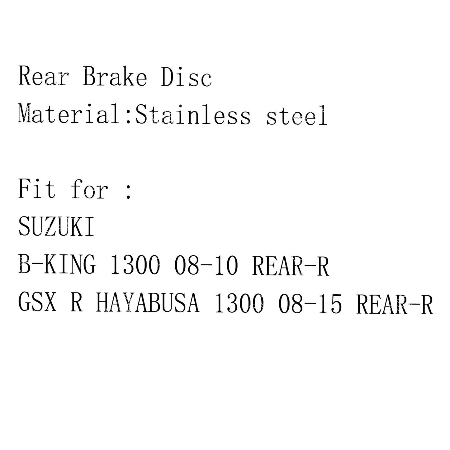 Rear Brake Rotor Disc Fit for Suzuki GSX1300R Hayabusa 08-19 B-King 1300 08-10