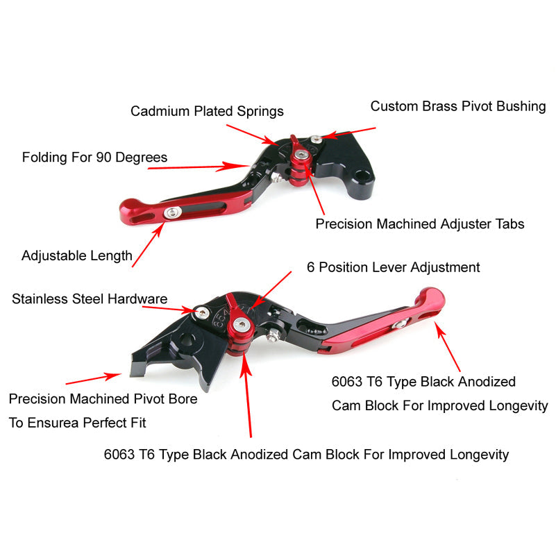 Kawasaki ZX Z1000 ZZR Adjustable Folding Extendable Brake Clutch Levers