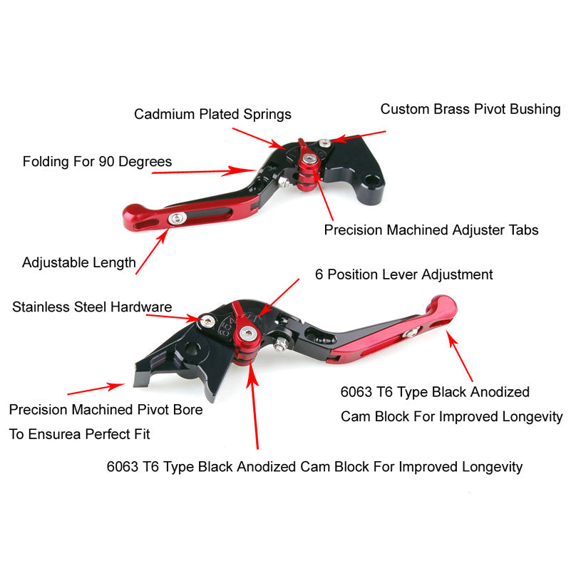 Adjustable Folding Extendable Brake Clutch Levers For Yamaha YZF R1 R6 R6S Generic