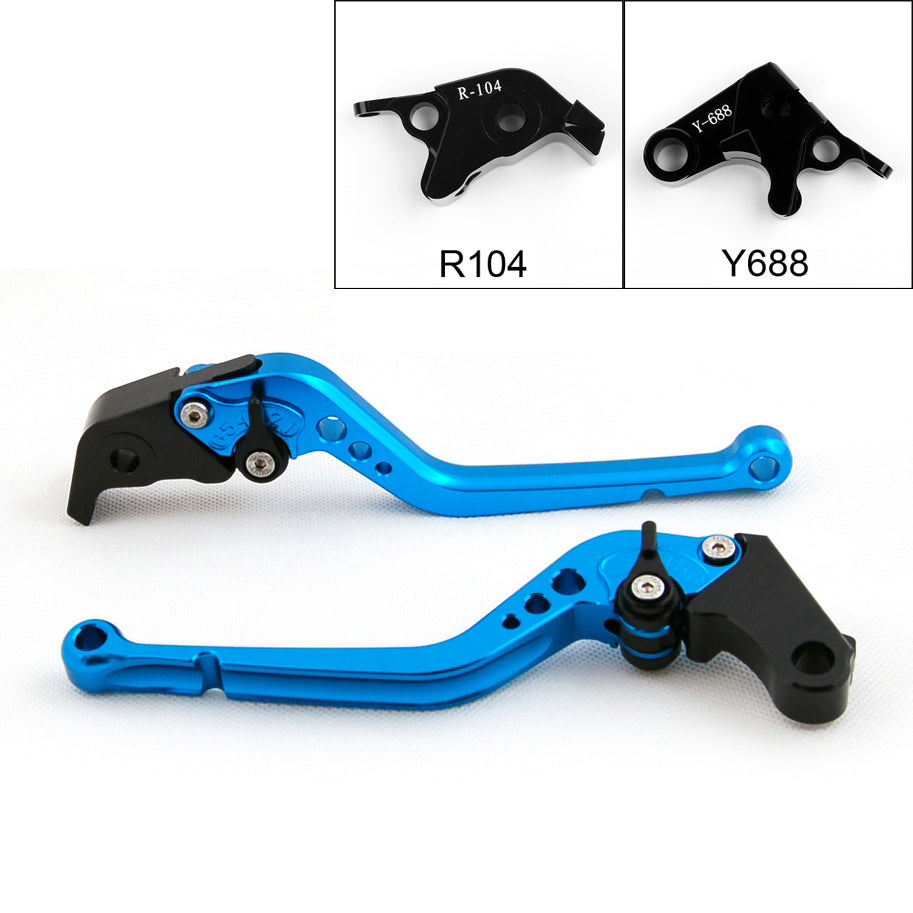 Long Brake Clutch Levers For Yamaha YZF R6 05-14 YZF R1 04-08 R6S Black