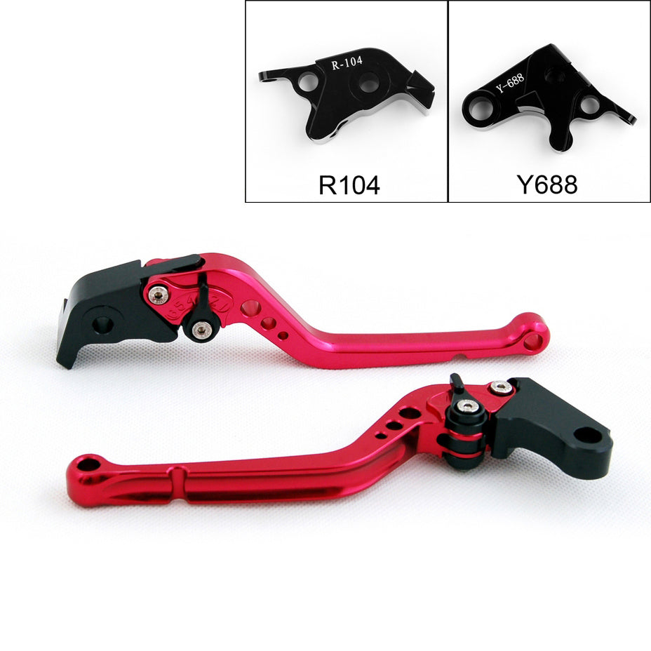 Long Brake Clutch Levers For Yamaha YZF R6 05-14 YZF R1 04-08 R6S Black