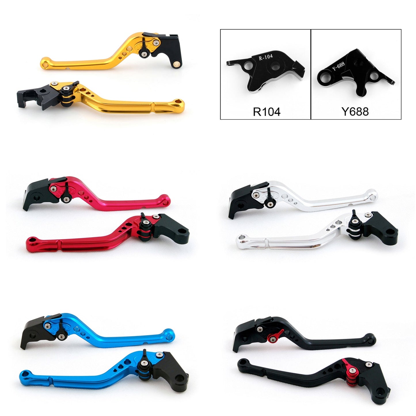 Long Brake Clutch Levers For Yamaha YZF R6 05-14 YZF R1 04-08 R6S Black