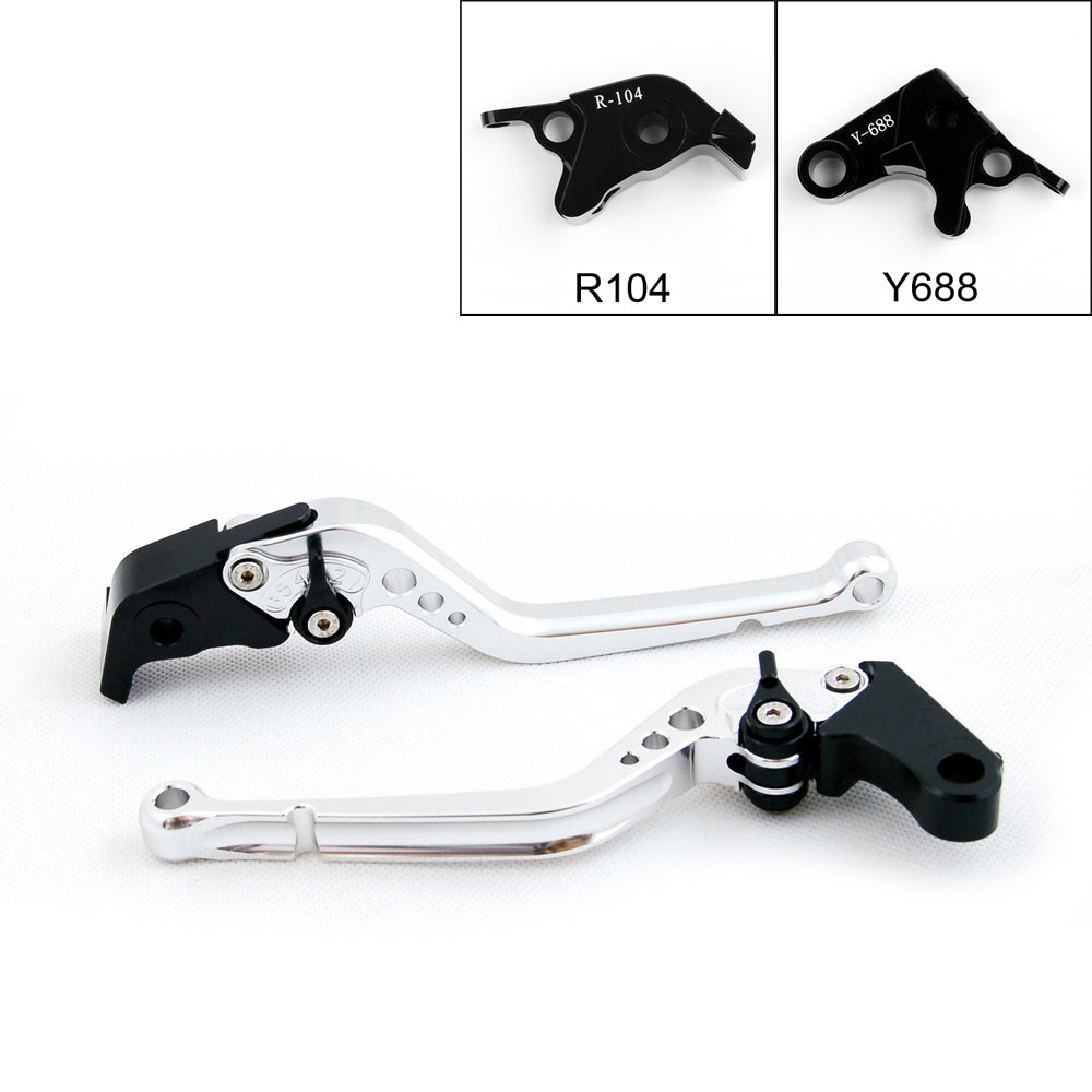 Long Brake Clutch Levers For Yamaha YZF R6 05-14 YZF R1 04-08 R6S Black