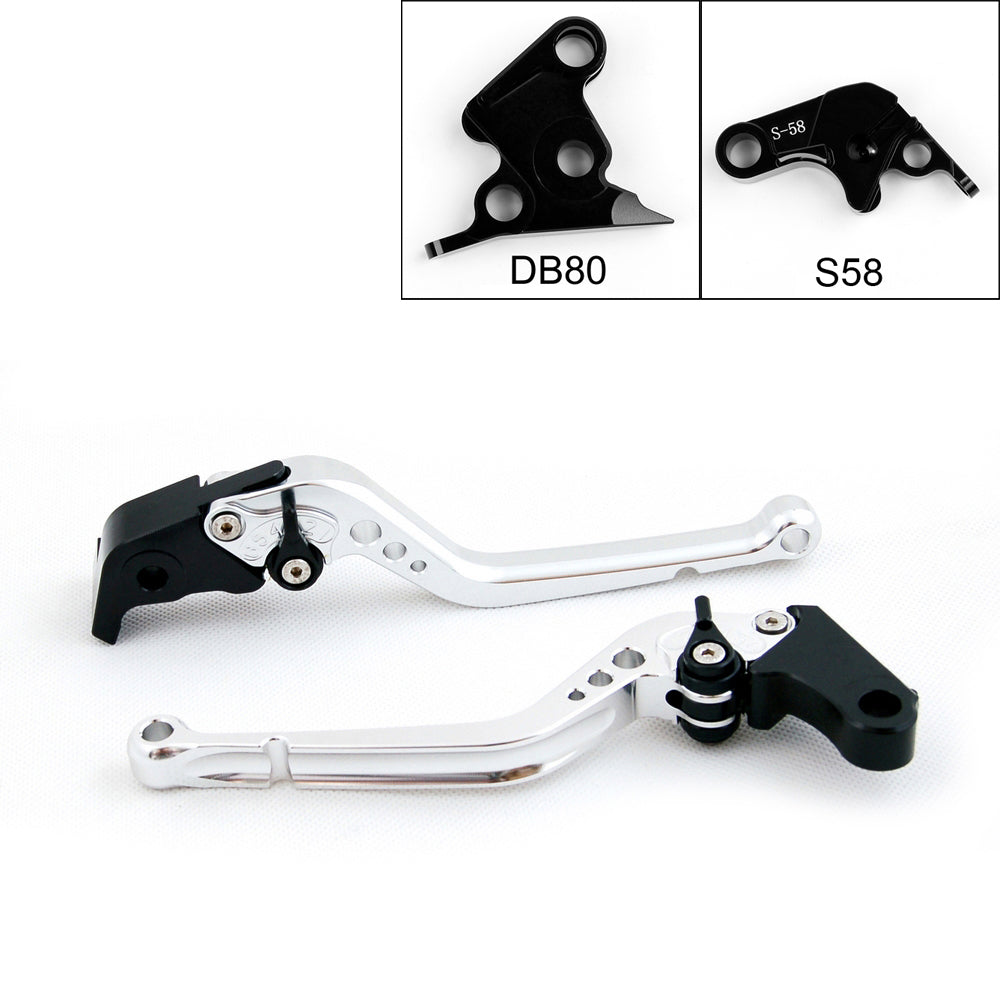 Long Brake Clutch Levers For Aprilia TUONO V4R 2011-2014 Black