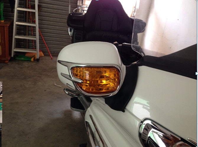 Goldwing Chrome Fairing Mirror Back Accent Grilles Fit Honda GL1800 2001-2011