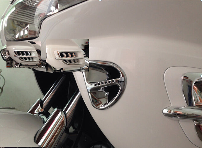Goldwing Chrome Fairing Martini Air Intake Grills Fit Honda GL1800 2001-2011