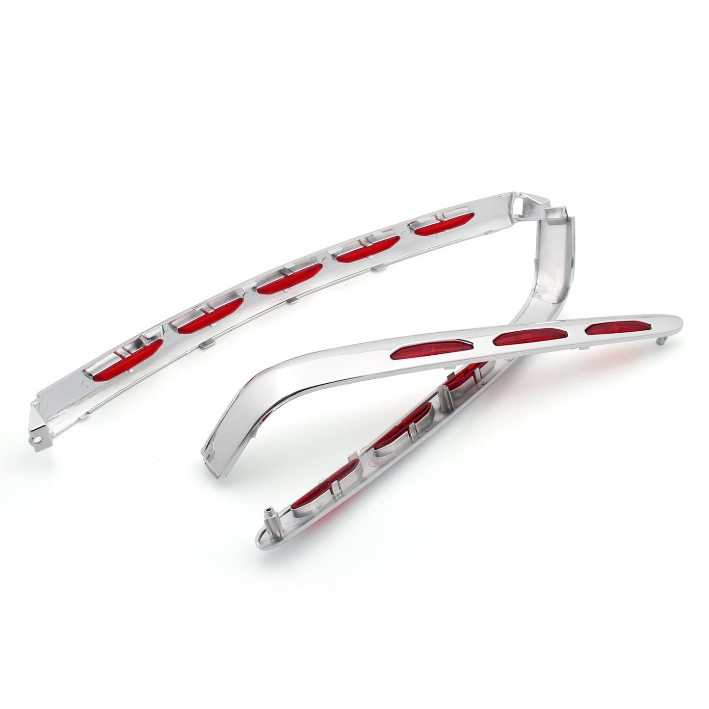 Goldwing Chrome Fairing Lens Red Reflector Trunk Moldings Fit Honda GL1800 01-11