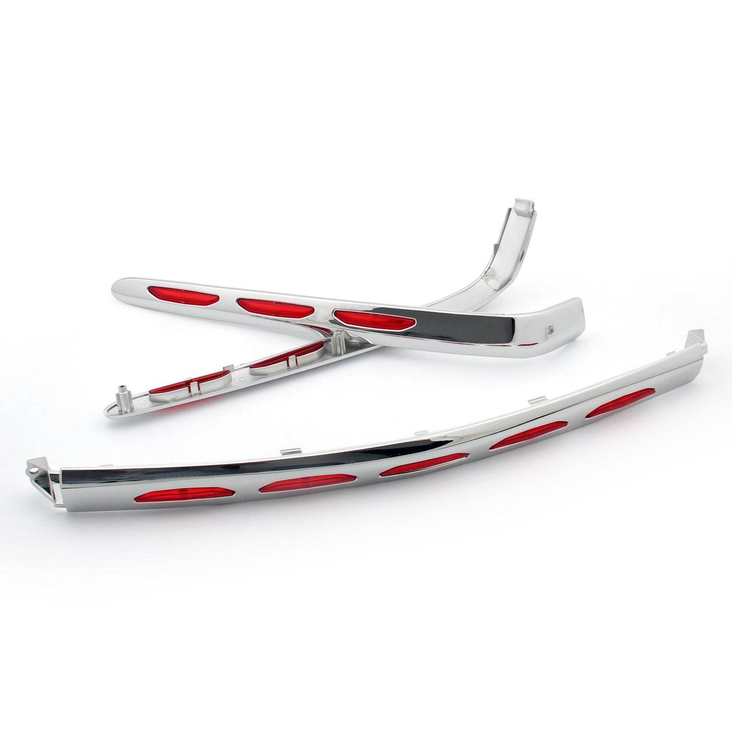 Goldwing Chrome Fairing Lens Red Reflector Trunk Moldings Fit Honda GL1800 01-11