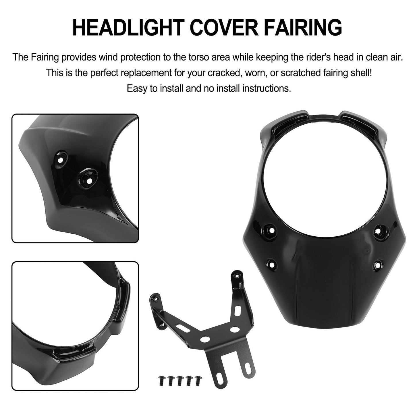 FRONT HEADLIGHT COVER WINDSHIELD WINDSCREEN FOR HONDA REBEL CMX 300 500 17-2021