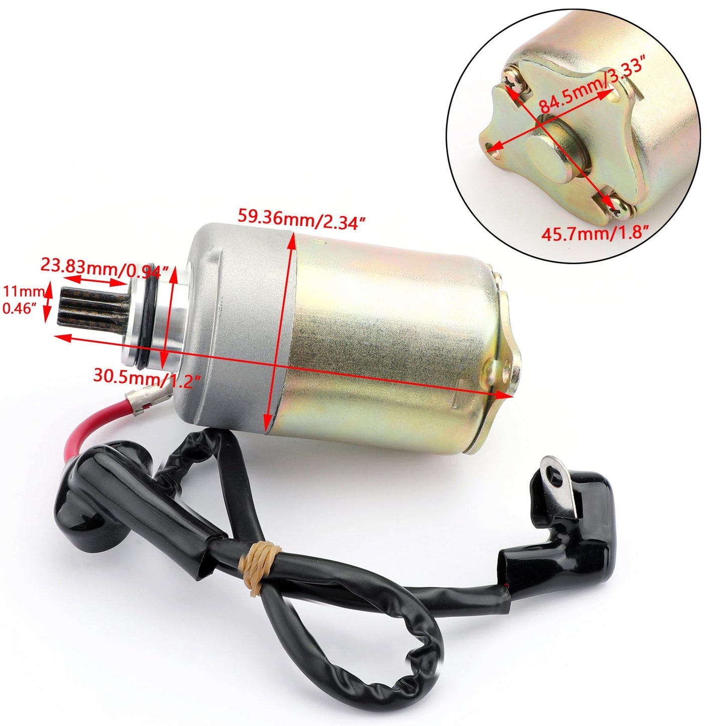 Electric Starter Motor WITH WIRE For Polaris RZR 170 UTV 2009-17 0454488 0454945