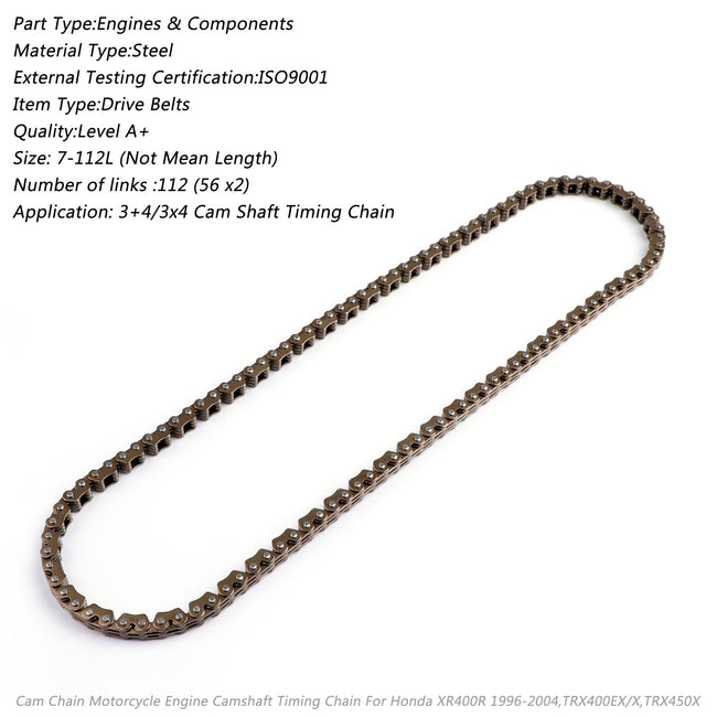 Timing Cam Chain 112L For Honda TRX400EX X Sportrax 99-14 XR400 14401-KCY-671 Generic