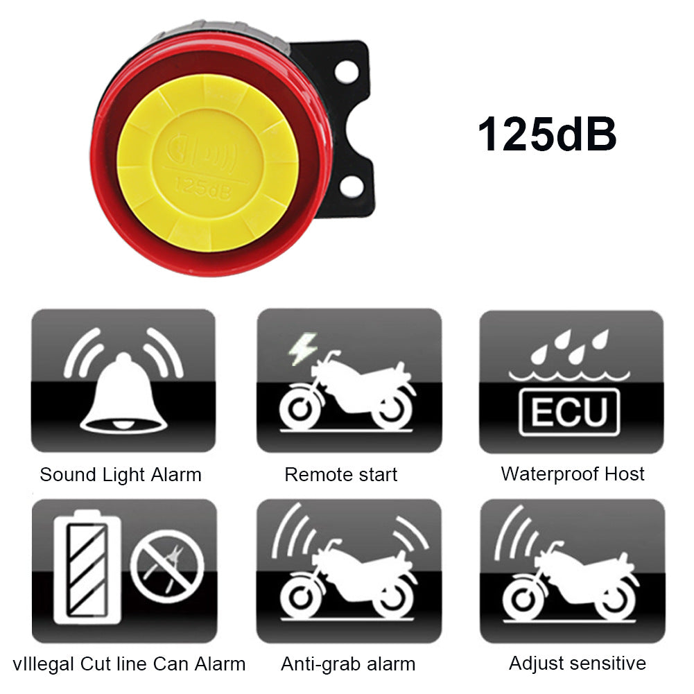 Motorcycle Scooter Anti-theft Security Alarm System Remote Control Engine Start