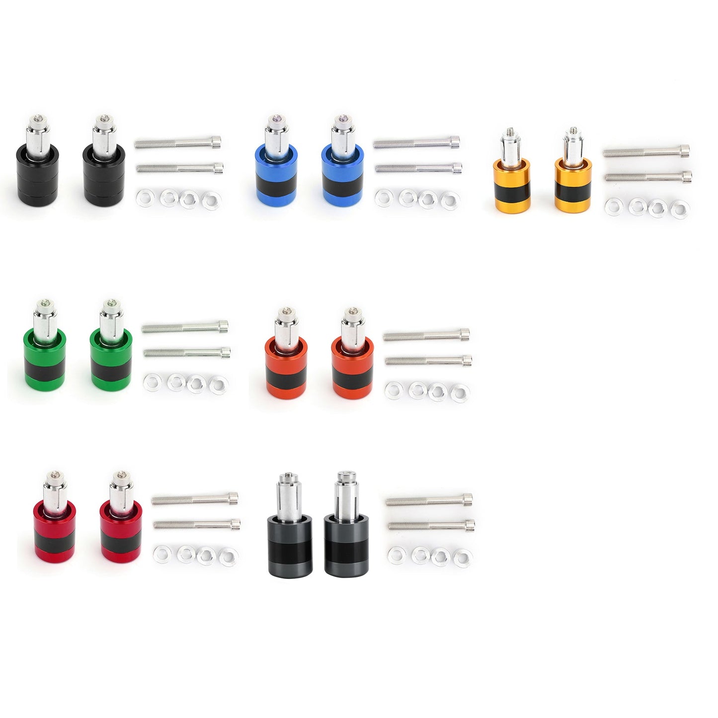 CNC Heavy Weight 7/8" 22mm Handle Bar Ends Vibration Reducing Sliders Set Black