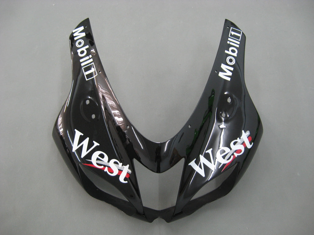 2007-2008 Fairings Kawasaki ZX6R ZX636 Black White West Ninja Racing Generic