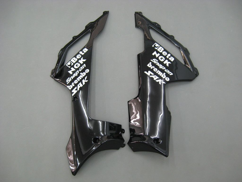 2007-2008 Fairings Kawasaki ZX6R ZX636 Black White West Ninja Racing Generic