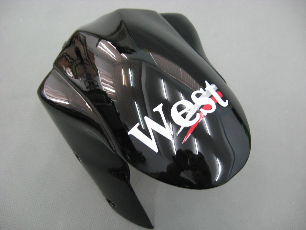 2007-2008 Fairings Kawasaki ZX6R ZX636 Black White West Ninja Racing Generic
