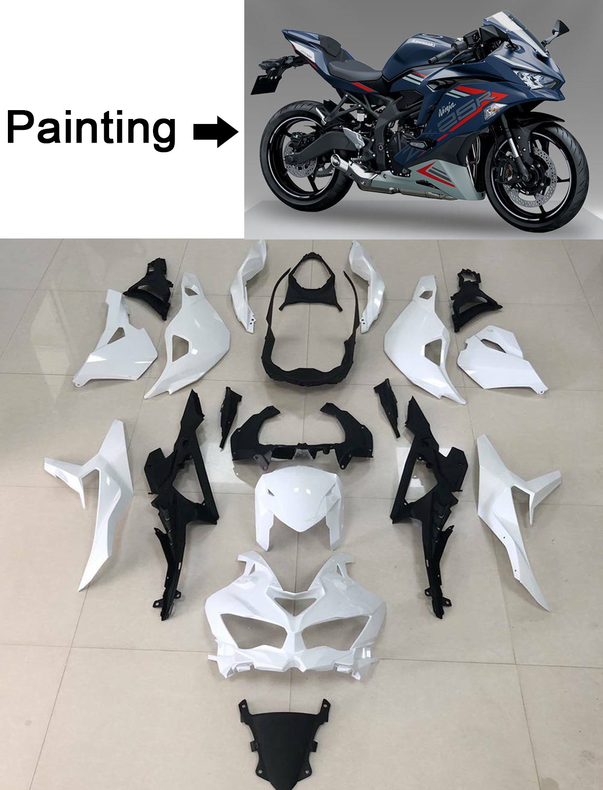 2020-2021 Kawasaki Ninja ZX-25R Amotopart Injection Fairing Kit Bodywork ABS #105