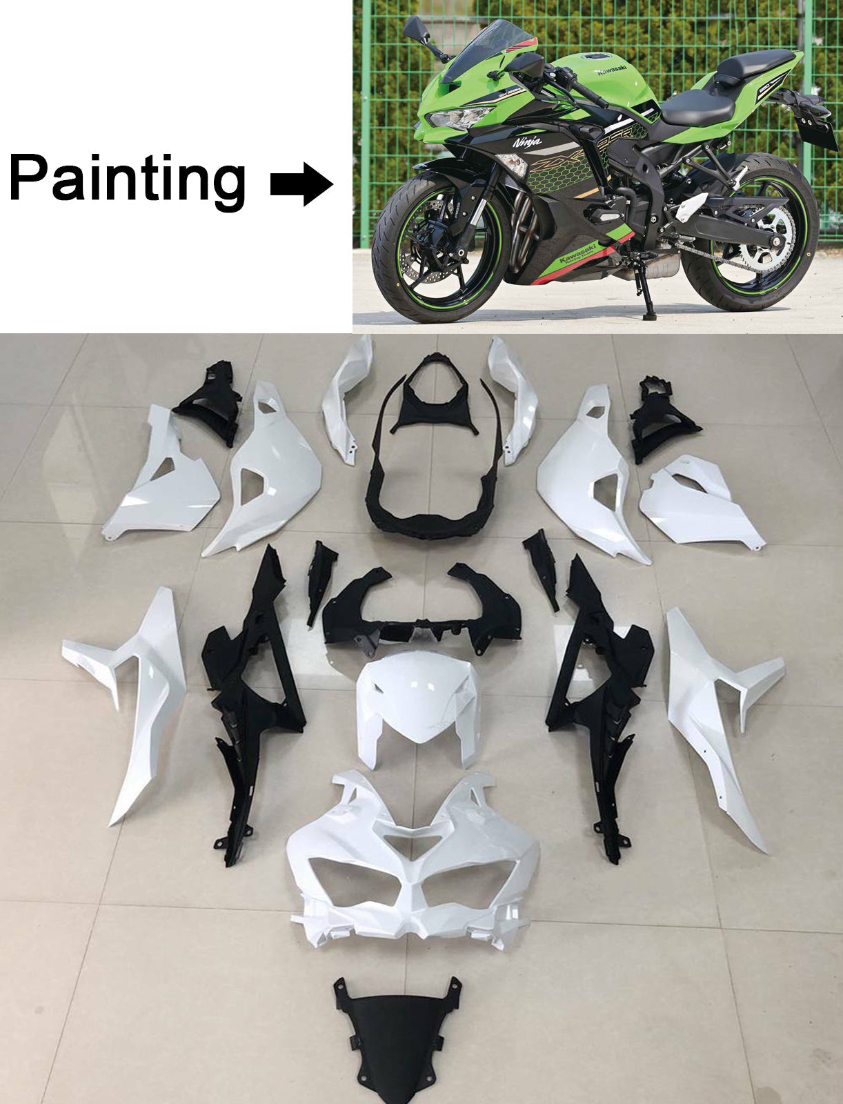 2020-2021 Kawasaki Ninja ZX-25R Amotopart Injection Fairing Kit Bodywork ABS #106