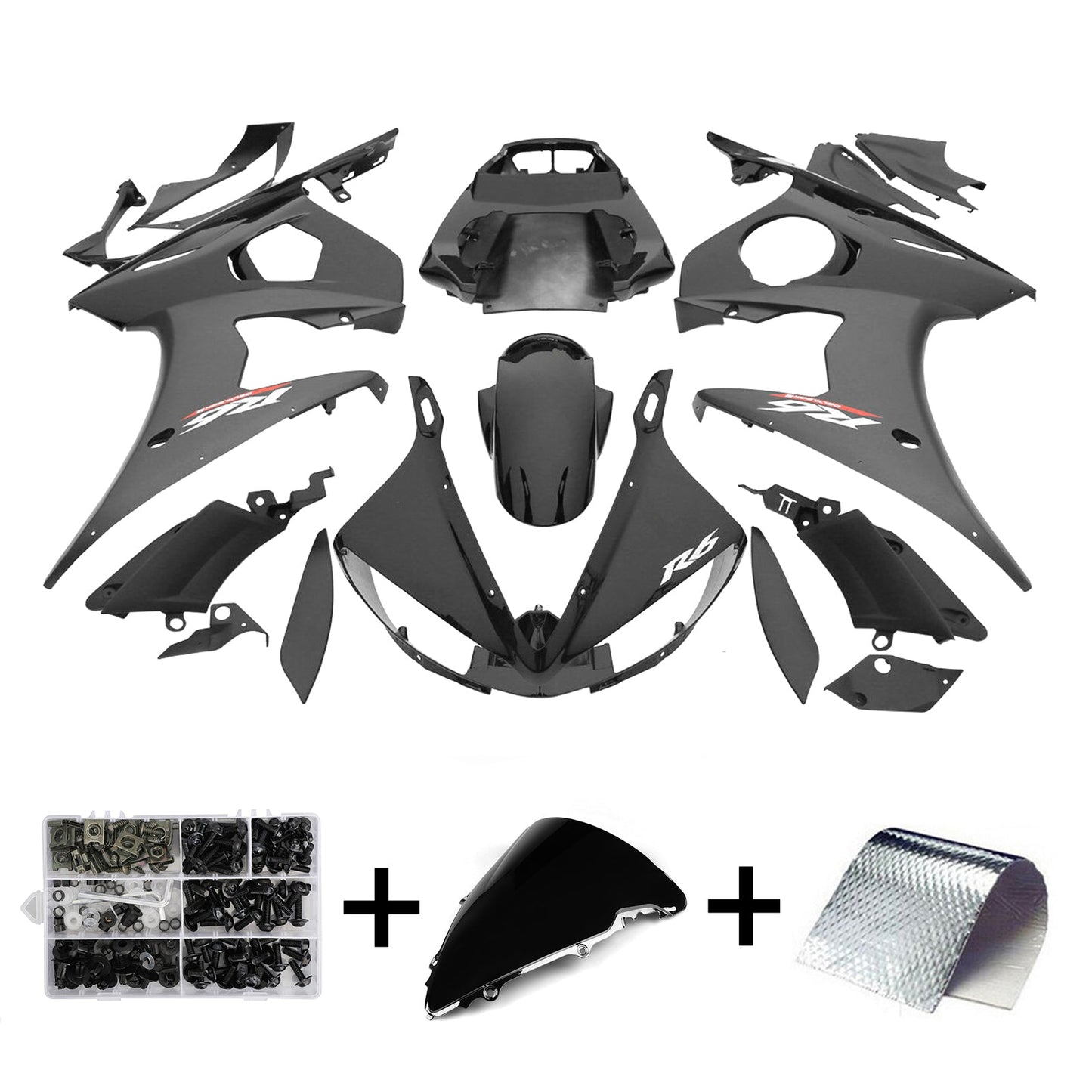 2005 Yamaha YZF 600 R6 Injection Fairing Kit Bodywork Plastic ABS #122