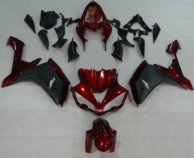 2007-2008 Yamaha YZF-R1 Red Cherry Black R1 Racing Amotopart Fairings Customs Fairing