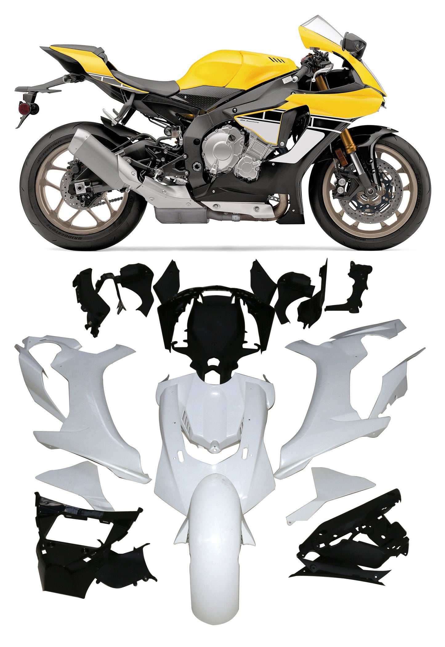 2015-2019 Yamaha YZF 1000 R1 Amotopart Injection Fairing Kit Bodywork Plastic ABS #1