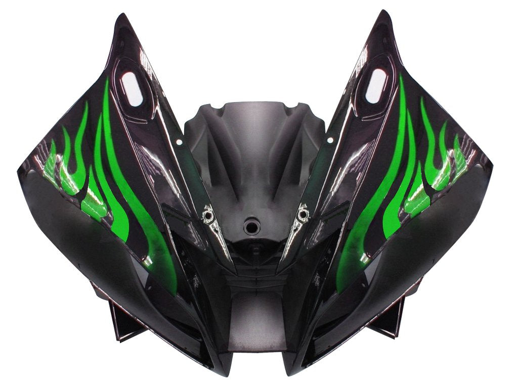 2006-2007 Yamaha YZF-R6 Black & Green Flame R6 Racing Amotopart Fairings Customs Fairing