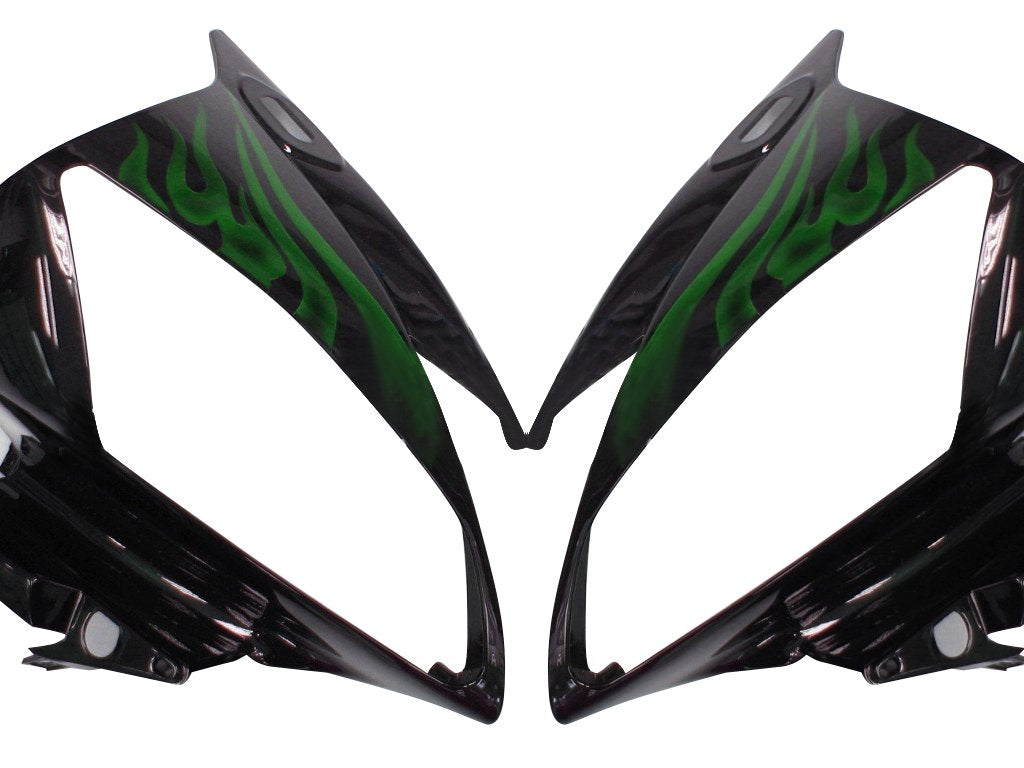 2006-2007 Yamaha YZF-R6 Black & Green Flame R6 Racing Amotopart Fairings Customs Fairing