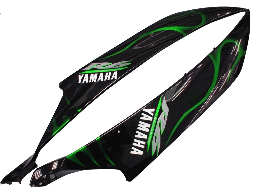 2006-2007 Yamaha YZF-R6 Black & Green Flame R6 Racing Amotopart Fairings Customs Fairing