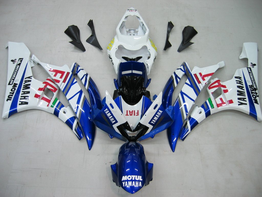 2006-2007 Yamaha YZF-R6 White Blue No.46 FIAT R6 Racing Amotopart Fairings Customs Fairing